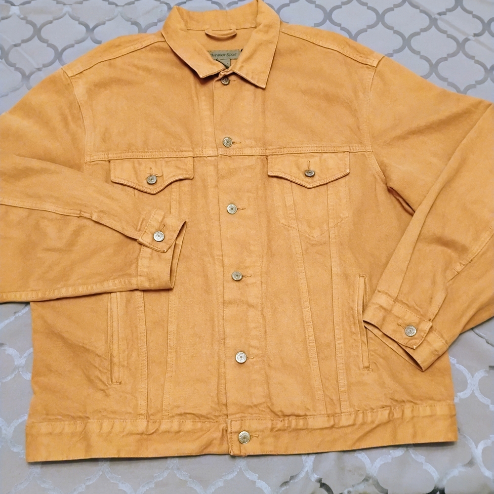 Calvin Klein Men's denim Jacket - tan/brown made in USA